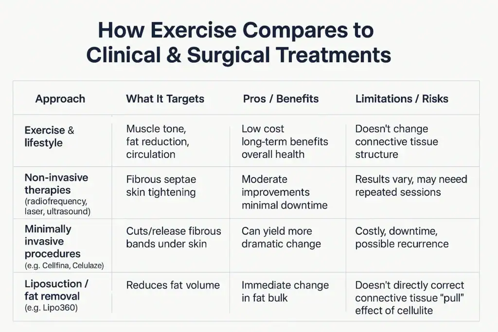 Sculpting Your Bum: Can Toning Exercises Really Reduce Cellulite? 2 How exercise compares to treatments from Lipo 360 Billingshurst