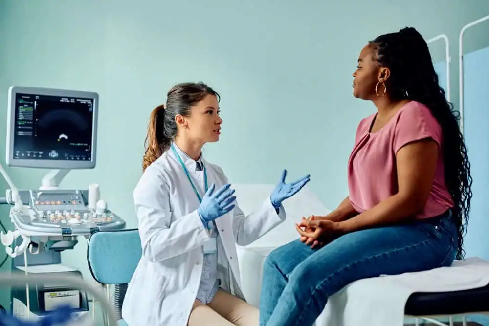 Woman have consultation about vaginal laxity Billingshurst