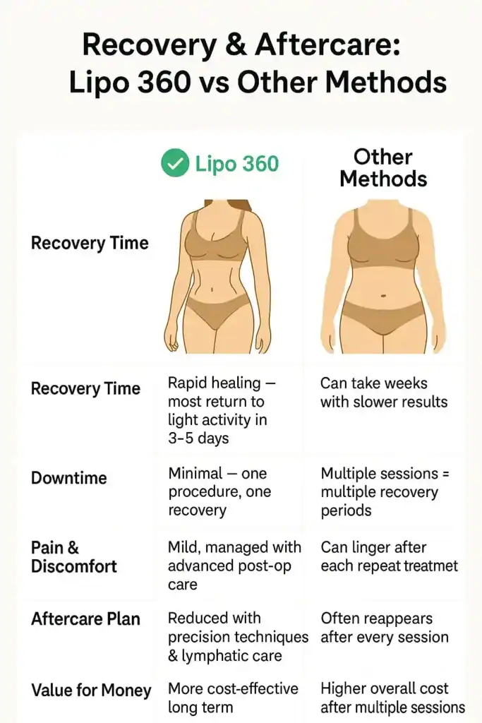 Recovery and Aftercare for Fat-Dissolving Surgery 2 Table to show fat dissolving injection aftercare Billingshurst